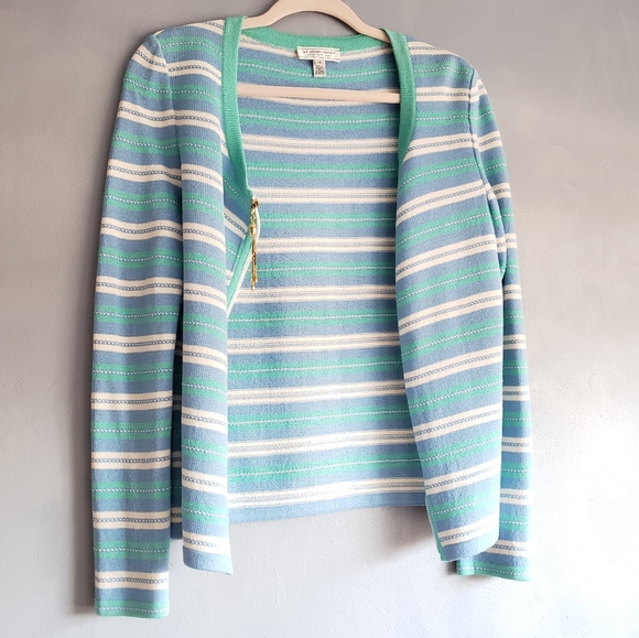 ST. JOHN SPORT, MARIE GRAY, VINTAGE SWEATER, BLUE, GREEN, SIZE S, M, NEW - Picture 13 of 13